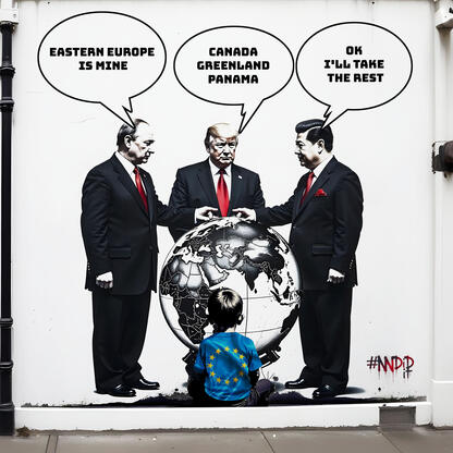 Three "wise men" discuss the division of the world over the common folk. You know, ordinary people are too stupid to decide for themselves...